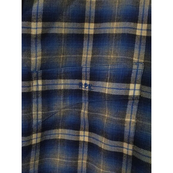 Vintage A. Sulka & Company Blue & Yellow Plaid Button-Up Shirt 15 1/2 Mens Class - Picture 3 of 10
